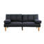 Structure classique à 2 sièges en polyfibre noir classique avec coussin en bois massif et dossier-121096839