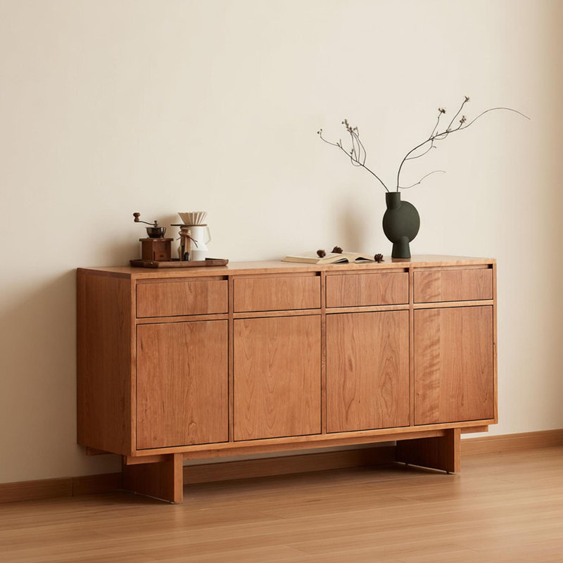 Buffet entièrement en bois de cerisier massif, H 31,49 po x l 62,99 po x P 15,74 po