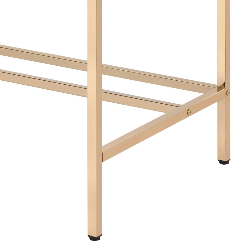 Bureau contemporain bleu marine et doré avec prises de courant pour les ports de travail