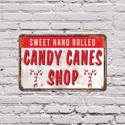 Plaque en plastique Candy Cane Shop 10 po x 14 po