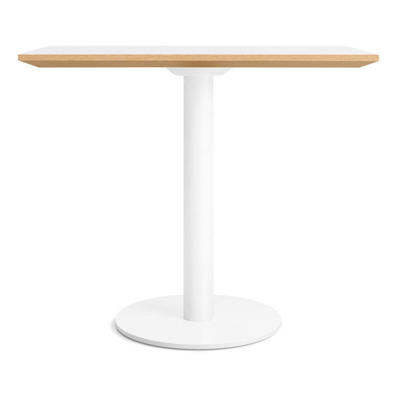 Easy Walnut Metal Base Dining Table, Matte White, White