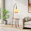 156.5cm Polished Torchiere Floor Lamp with USB and Outlet
