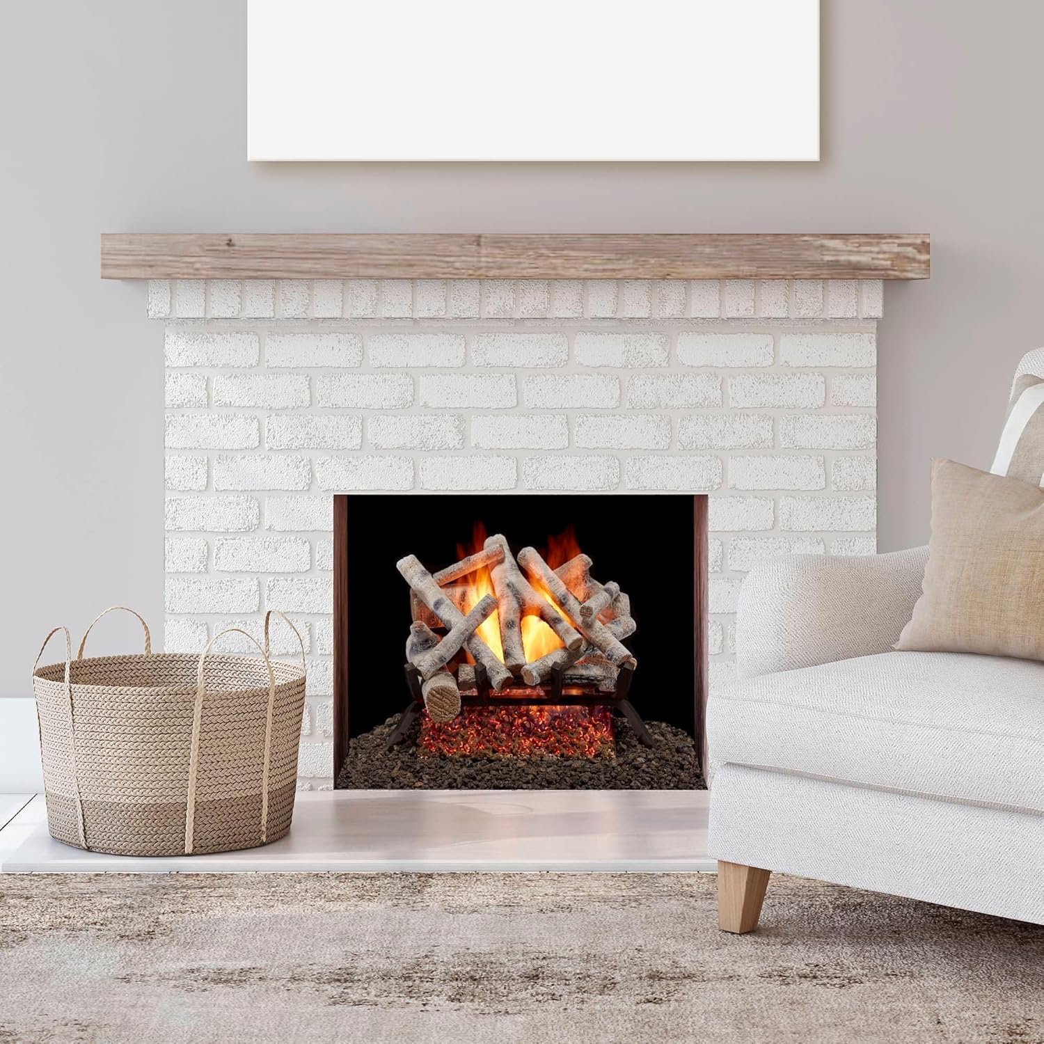 Bluegrass Living Vented Natural Gas or Propane Fireplace Log Set With ...