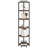 Corner Shelf Stand, Corner Bookshelf, Storage Standing Shelf Unit with Metal Frame, Plant Stand, Bookcase for Living Room, Home Office, Bedroom, 6-Tier Rustic Brown-1331860972-1331860975
