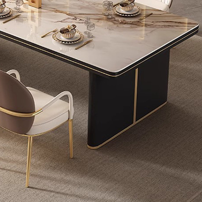 Table de salle à manger haut de gamme légère et luxueuse, H 29,5 po x L 55,1 po x l 31,4 po