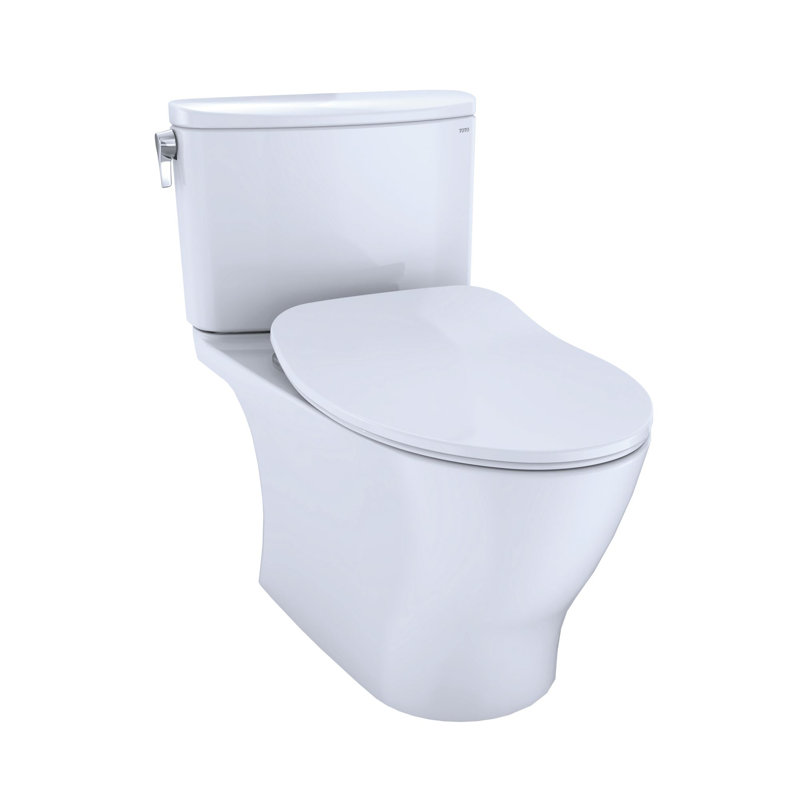 TOTO® Nexus® Two-Piece Elongated 1.28 GPF Universal Height Toilet with CEFIONTECT and SS234 SoftClose Seat, WASHLET+ Ready, Cotton White