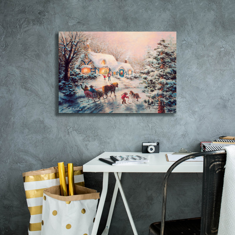 Toile épique «Christmas visit» par Nicky Boehme, 26 po x 18 po, H 18 po x l 26 po