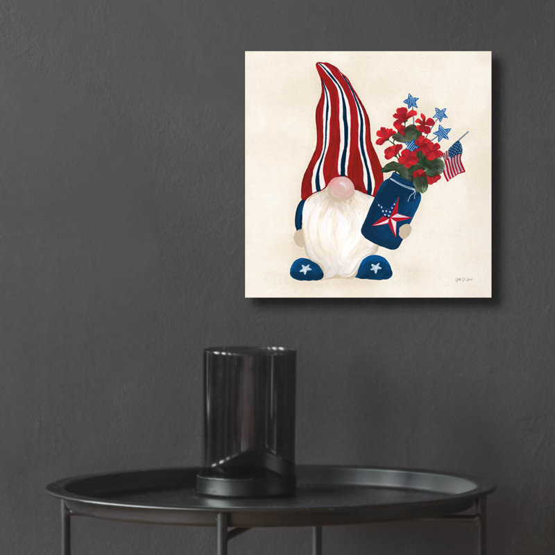 Art mural en verre épique «American Gnome 4» par Yvette St. Amant, H 12 po x l 12 po x P 0,13 po