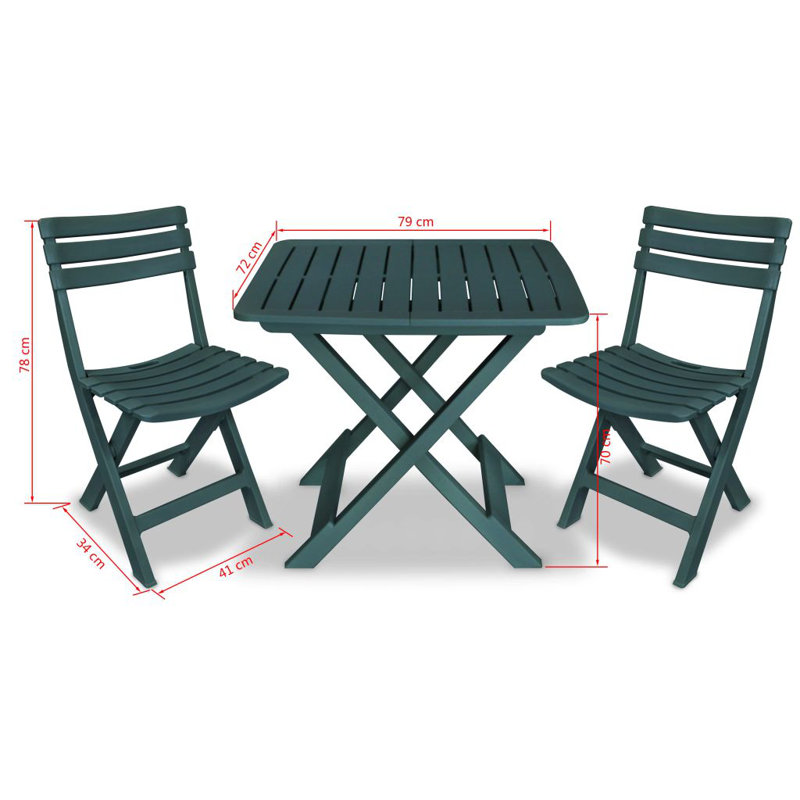 Jackson 2 - Person Patio Dining Set with Rectangular Table, Green