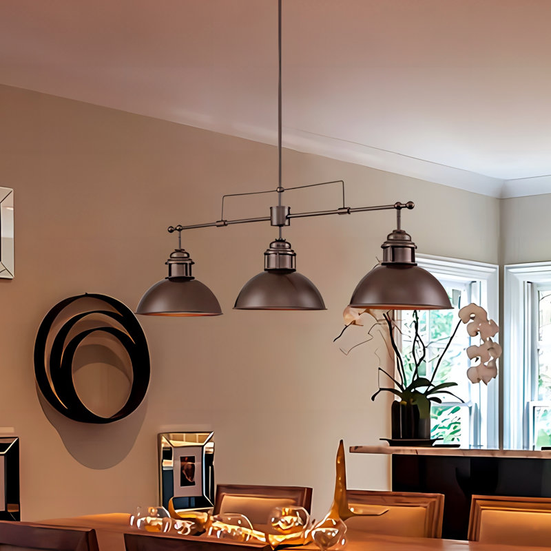 Hendon 3 - Light Oiled Bronze Kitchen Island Pendant, Oiled Bronze