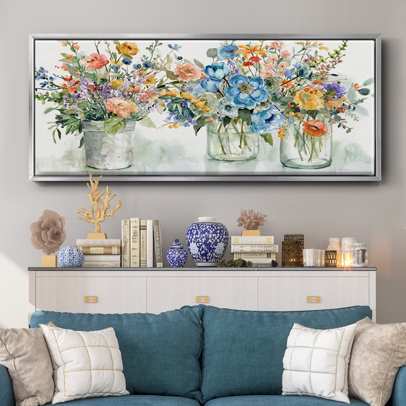 Expositions de marché aux fleurs - Toile encadrée, H 12 po x l 30 po