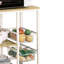Chariot de cuisine contemporain brun et blanc contemporain, tablette supérieure spacieuse pour appareils électroménagers, rangement, grande tablette pour 4 appareils mobiles, mobile, moderne