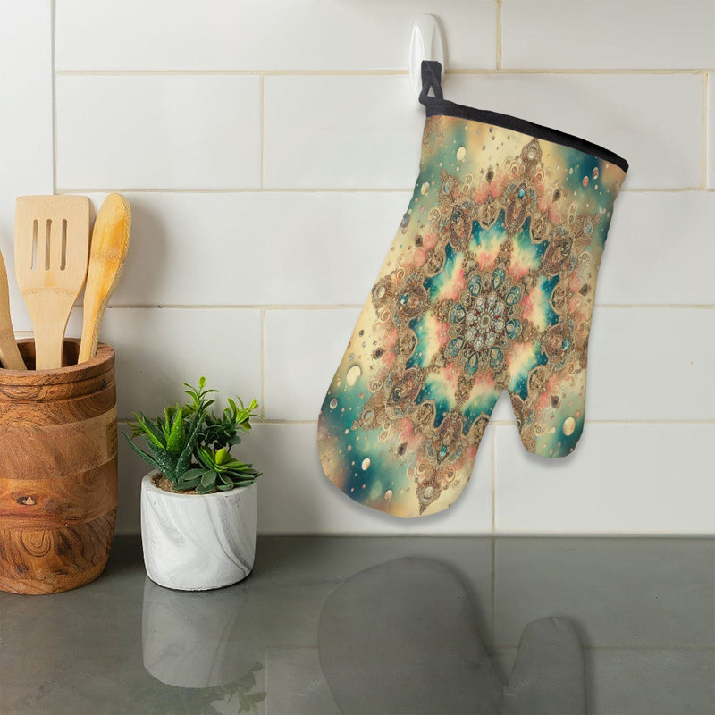 Glimmering Spiral Dye Oven Mitt Cotton Twill