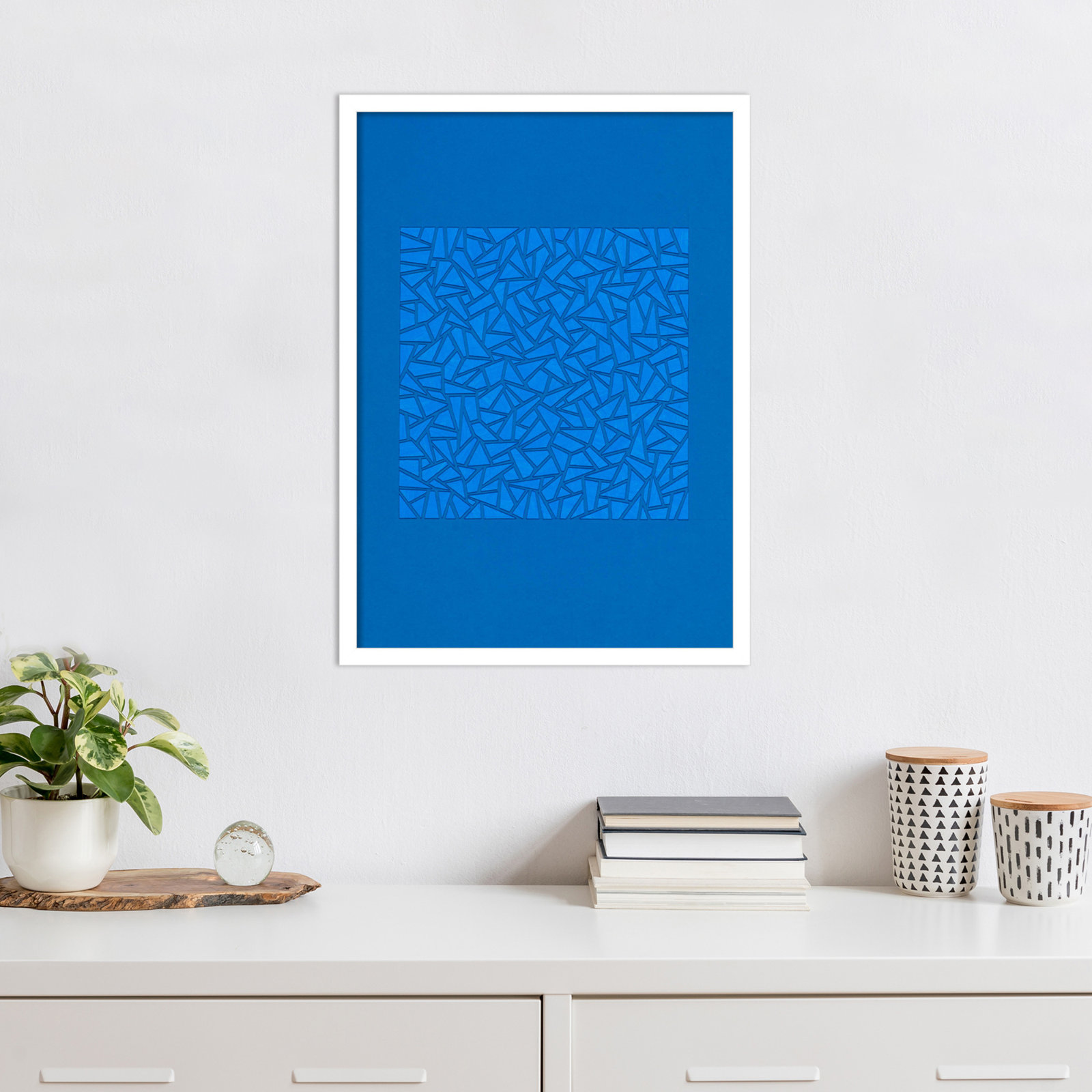 Cadenza "Blue World" Print by Alex Dunn, White, 25" H x 18" W