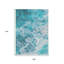 Tapis intérieur / extérieur bleu sarcelle et ivoire lavable abstrait Arpin 9 pi x 12 pi