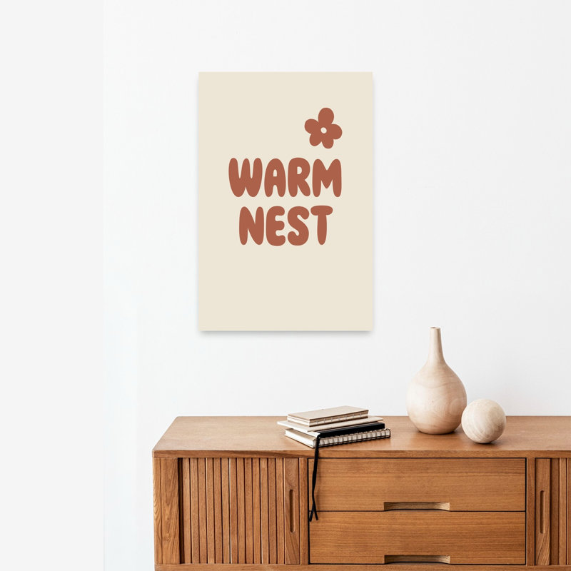 «Warm Nest Flower Minimalist Peaceful Retro Flower Architecture», reproduction d'art murale, H 24 po x l 16 po