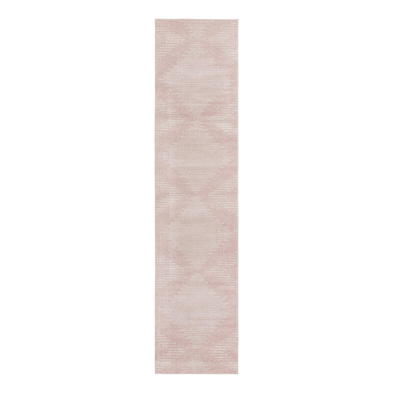 Tapis rose Dacula, Tapis de couloir 3 pi 3 po x 14 pi 1 po