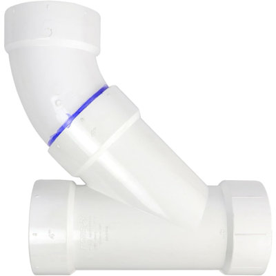 3 in. PVC DWV Combination Wye & 1/8 Bend 45° Elbow Hub, White PVC Drain, Waste & Vent Fitting, (10 Pack)