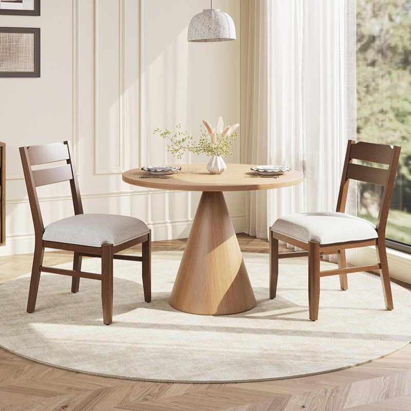 Chaise rembourrée en bois massif, Brun