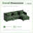 4-Piece Modular Deep-Seat Sectional Sofa With Reversible Chaise, Oversized Cushions & Plush Charcoal Upholstery-Green-147487456-147487468
