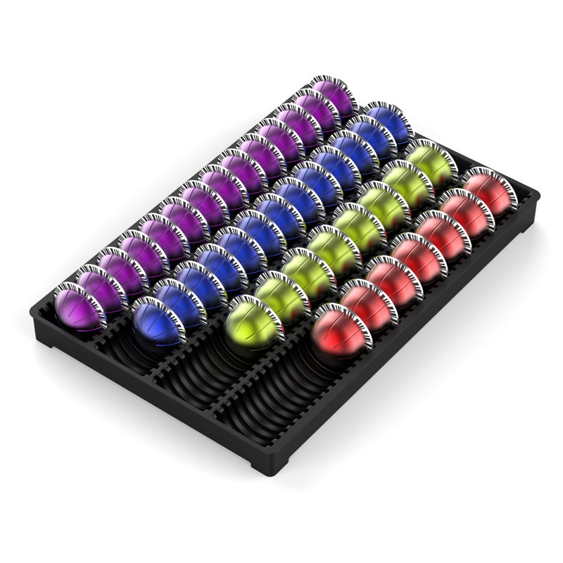 Black Plastic Coffee Pod Storage Holder Drawer Insert for Nespresso Vertuoline Capsules