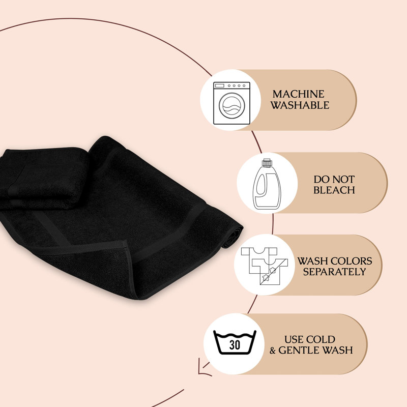 Tapis de bain réversible Isolt, Noir