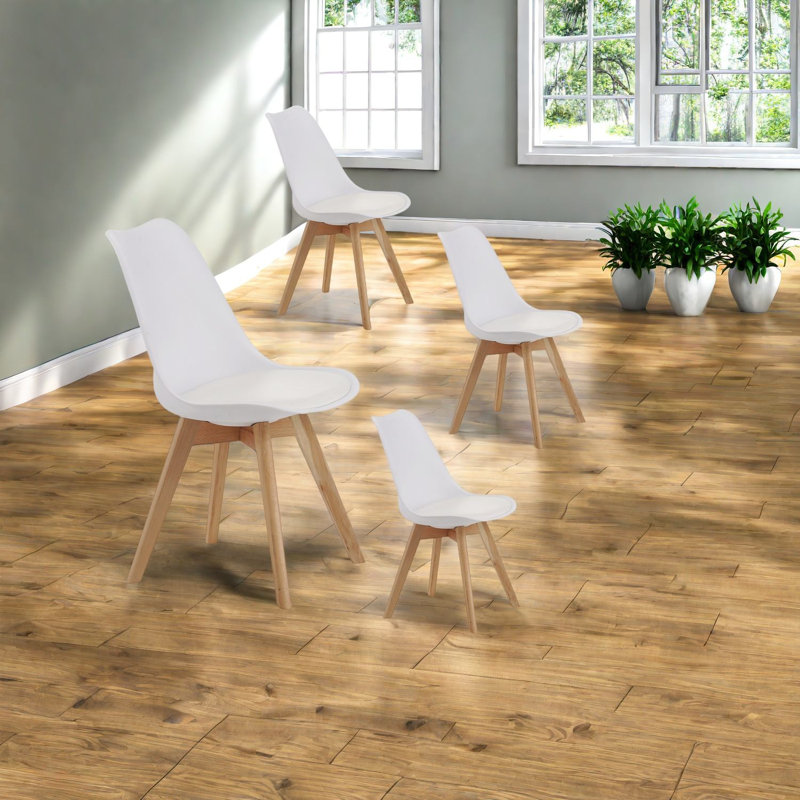 Chaises de salle à manger modernes en bois durable, ensemble blanc pour la cuisine et la maison