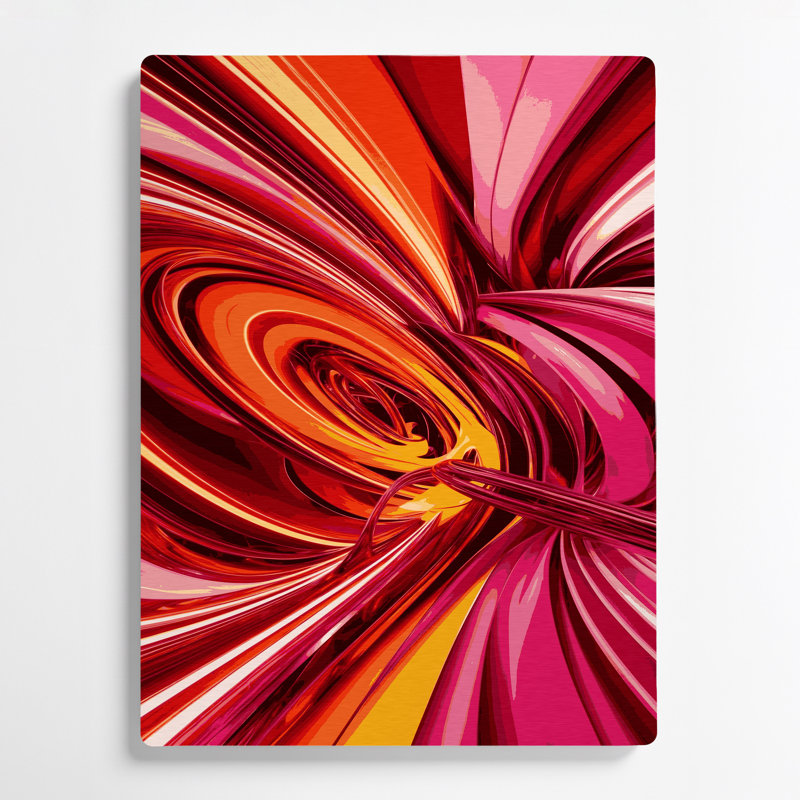 Abstraction numérique 13, art mural en métal rouge, H 14 po x l 11 po