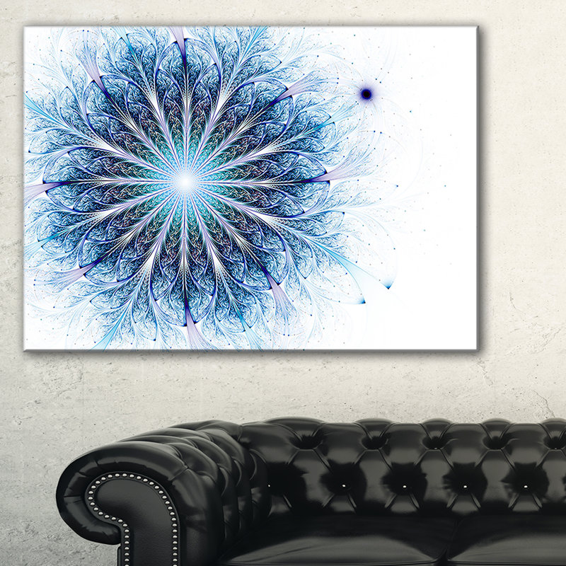 «Fractal Flower Light Blue Digital Art», impression, H 30 po x l 40 po x p 1 po, Toile tendue