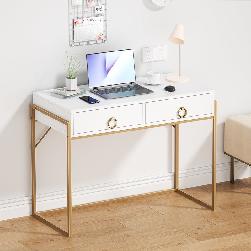Bureau de coiffeuse avec 2 tiroirs de rangement Denerick