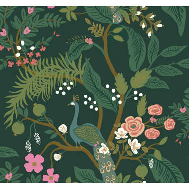 Rifle Paper Co Juniper Forest Peel and Stick Wallpaper Black Two 27x20ft   Being Patient
