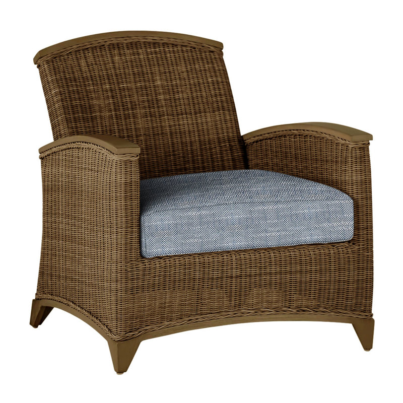 Astoria Woven Lounge Chair, Raffia/Oak, Rollo Chambray, Welt