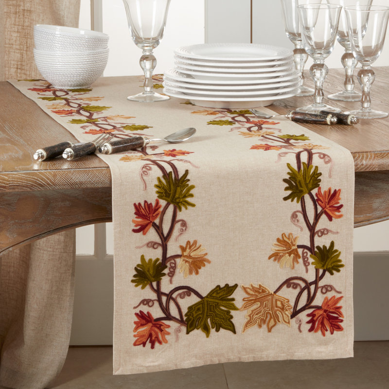 Lacie-Mae Fall Leaf Design Table Runner