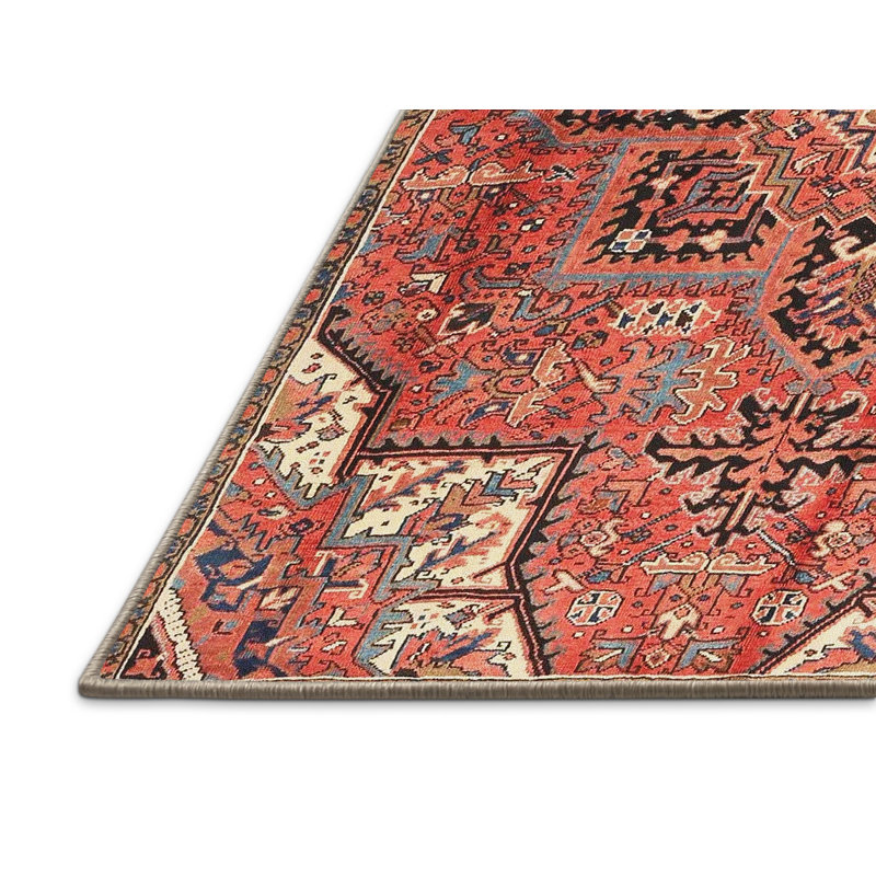 Tapis traditionnel rouge / beige, Rectangle 2 pi x 3 pi