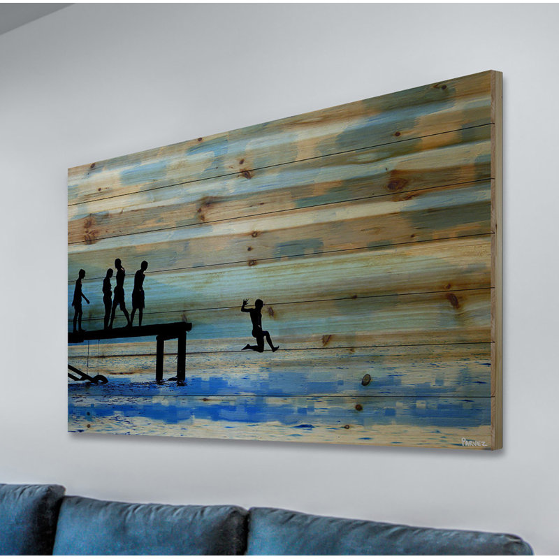 «Feet First» par Parvez Taj, reproduction sur bois, H 24 po x l 36 po x P 1,5 po