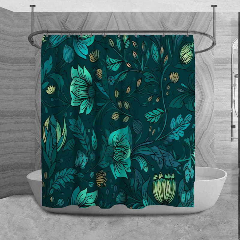 Moeisha Floral Shower Curtain, 93" H x 70" W