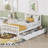 Twin Wood Platform Bed with Guardrails on Both Sides and Two Storage Drawers-59393766