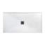 Receveur de douche d'angle Streamline GSRB-667-659 de 152,4 cm x 81,3 cm en surface solide blanc mat avec bonde centrale