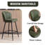 Upholstered Counter Stool with Metal Frame-1001110664
