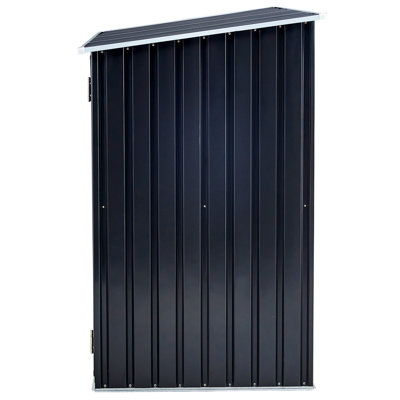 Firewood Storage Shed, Outdoor Firewood Rack, Outdoor Storage Shed With Log Holder, Firewood Shelter For Patio, Anthracite Galvanized Steel