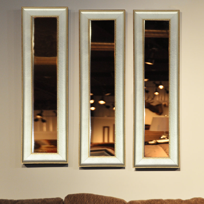 Truluck Solid Wood Flat Mirror, 27.5" H x 9.5" W, Silver