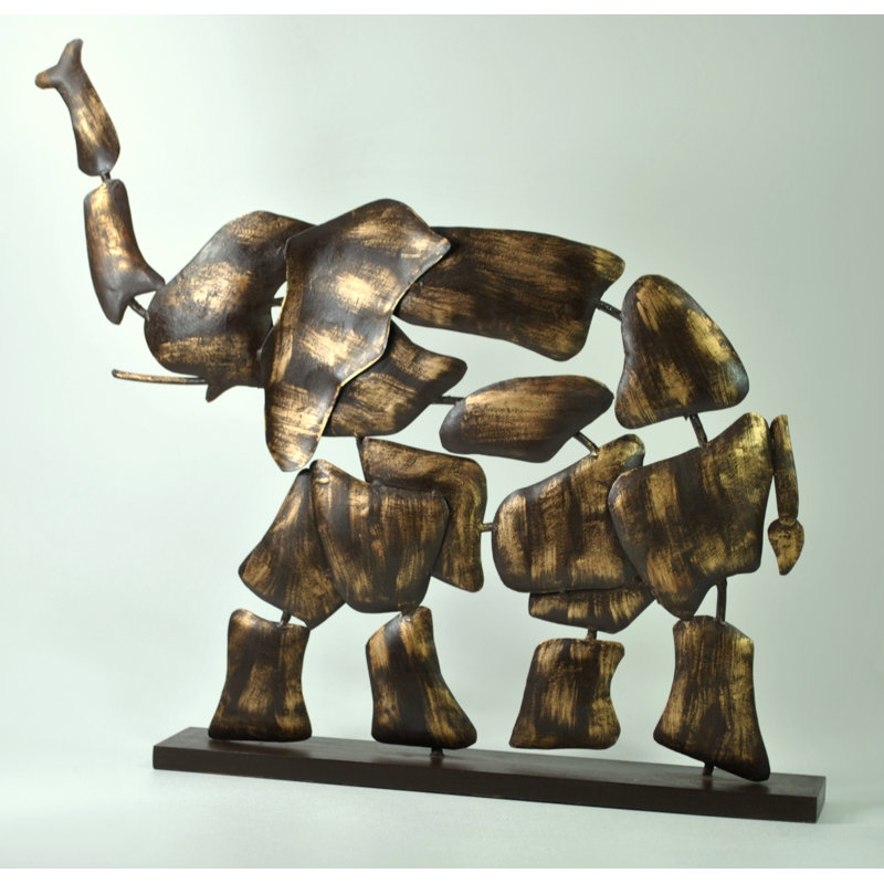 Éléphant avec taches or antique