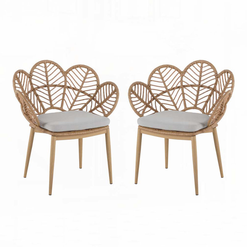 Chaise d'extérieur en forme de paon en osier de style papasan