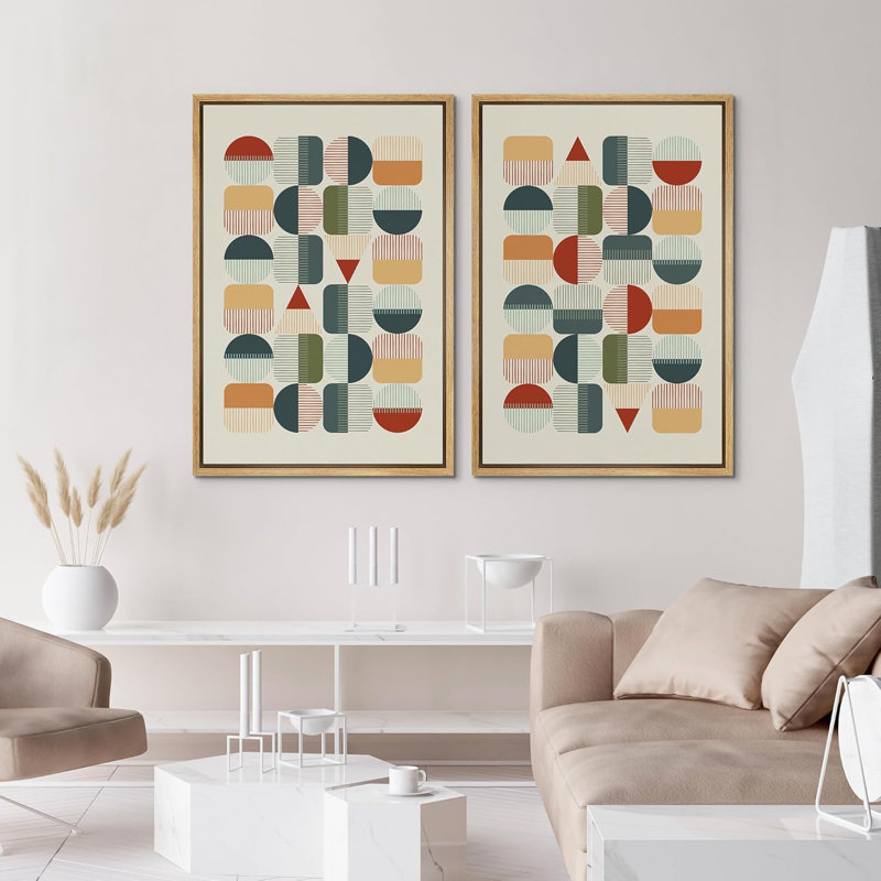 Illustration de style Mid-Century Mid-Century, H 24 po x l 32 po, Naturel
