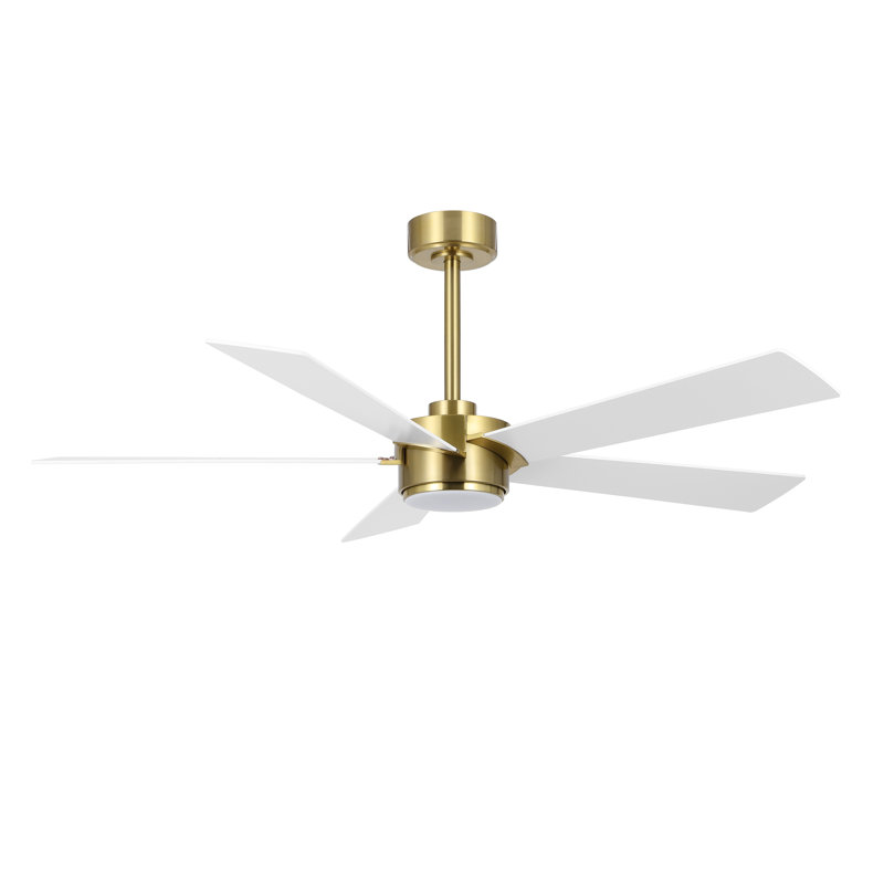Ventilateur de plafond à 5 pales à DEL à intensité variable et télécommande, moteur CC réversible à 6 vitesses sans bruit