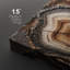Ensemble de 2 reproductions rondes en forme d'arbre rond avec grain de bois brun chaleureux-131653445-131653447