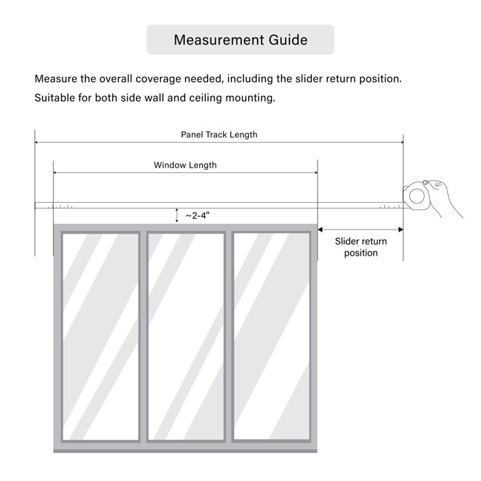 Rod Desyne 5-Panel Single Rail Panel Track Extendable 58