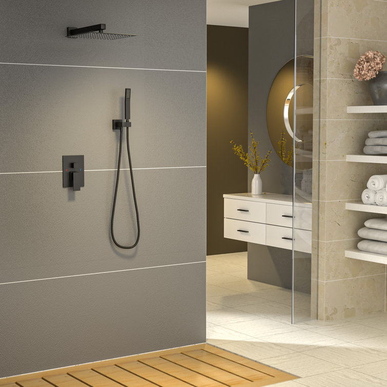 Pressure-Balanced Complete Shower System with 10 Inch Rain Shower Head and Rough-In Valve