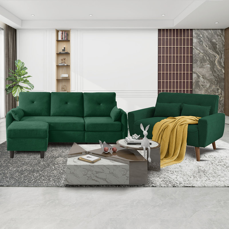 Susete 3 - Piece Living Room Set, Green