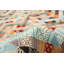 Tapis beige / bleu / rouge en laine de vache Bromleigh